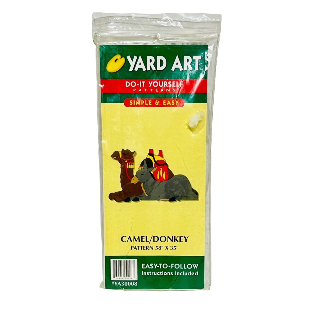 VINTAGE YARD ART PATTERN HDA,INC 1998 CAMEL / DONKEY NATIVITY PIECES NEW 58X35